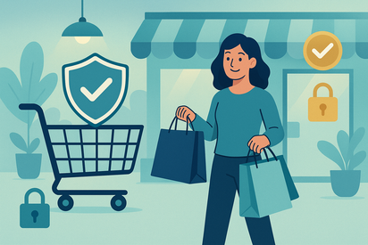 Imagen sin palabras que represente "Compras sin riesgos"
